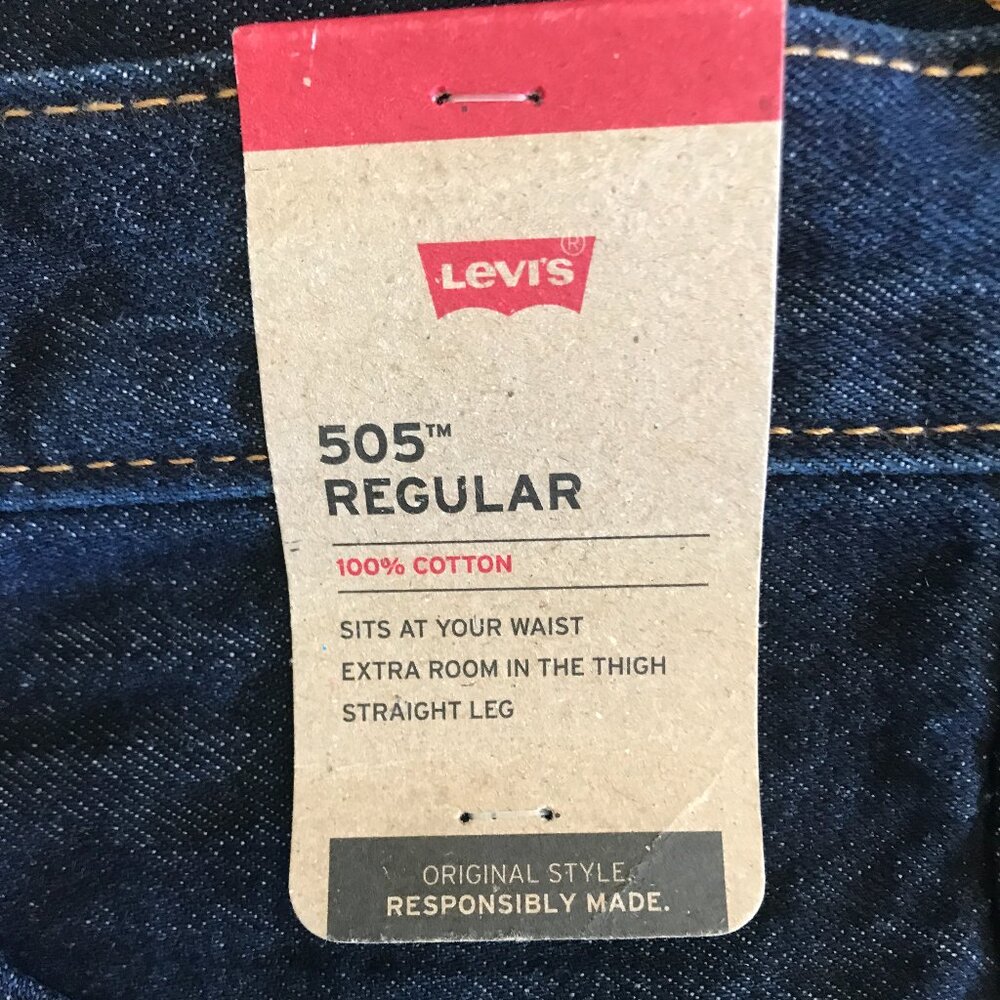 NEW Men's Levi's 505 Regular Fit Straight Leg Jeans  34" x 32" Medium Wash